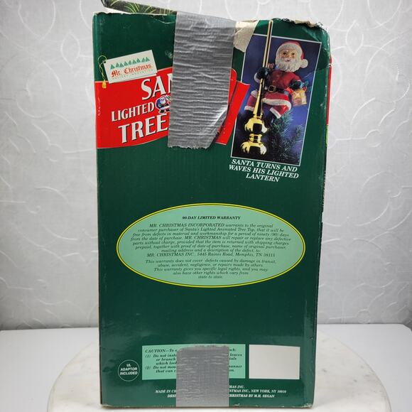 Mr Christmas Animated Santa Tree Topper Light-Up Gold Finial 14” Holiday Decor - Picture 5 of 16